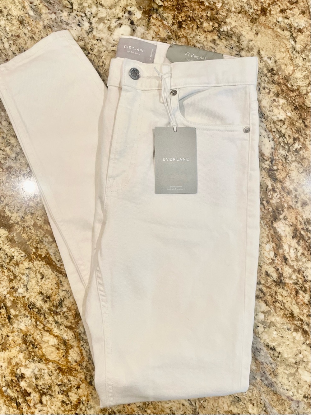 EVERLANE High Rise Skinny Jeans Bone Cream Excellent Condition NWT Size 27
